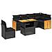 Set Divani Da Giardino Con Cuscini 7pz Nero Polyrattan - Foto miniatura 1
