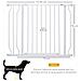 Cancelletto per Cani a Larghezza Regolabile con Doppio Blocco, in Acciaio e ABS, 76x75-95 cm, Bianco - Foto miniatura 5