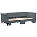 Divano Letto Con Letto Estraibile Grigio Scuro 90x200cm Velluto - Foto miniatura 3