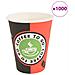 Bicchieri Da Caffè In Carta 1000 Pz 12oz 300ml Rosso E Nero - Foto miniatura 1