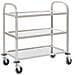Carrello Da Cucina A 3 Livelli 96,5x55x90 Cm In Acciaio Inox - Foto miniatura 2