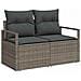 Set di divani da giardino  da 8 pezzi con cuscini grigi in polyrattan, Divano da giardino  da 2 posti con storage e cuscini grigi in polyrattan - Foto miniatura 4