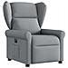 Poltrona Elettrica Reclinabile Grigio Chiaro in Tessuto - Foto miniatura 3