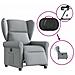 Poltrona Elettrica Reclinabile Grigio Chiaro in Tessuto - Foto miniatura 8