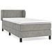 Giroletto a Molle con Materasso Grigio Chiaro 90x190 cm Velluto - Foto miniatura 1