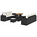 Set Divano da Giardino 9 pcs Nero e crema 90 x 55 x 71 cm - Foto miniatura 1
