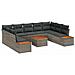 Set Divano da Giardino 6 pcs Grigio 289 x 209 x 85 cm - Foto miniatura 1