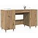 Scrivania rovere artigianale 140 x 50 x 75 cm Legno multistrato - Foto miniatura 3