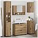 Set di mobili per il bagno con porta 5 pcs rovere artigianale - Foto miniatura 4