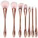 Set Di Pennelli Trucco Oro Rosa E Bianco - 10 Pezzi Con Pochette Rosa - Foto miniatura 1