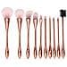 Set Di Pennelli Trucco Oro Rosa E Bianco - 10 Pezzi Con Pochette Rosa - Foto miniatura 3