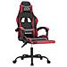Sedia Gaming Girevole Poggiapiedi Nero e Rosso Vino Similpelle - Foto miniatura 6