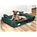 Letto per cani 75x65 cm Velluto verde scuro impermeabile - Foto miniatura 5