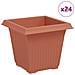 Vaso quadrato per fiori 24 pcs Rosso Mattone 16 x 16 x 14 cm - Foto miniatura 1
