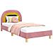 Struttura letto bambini con testata Rosa 90 x 190 cm Velluto - Foto miniatura 1