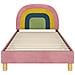 Struttura letto bambini con testata Rosa 90 x 190 cm Velluto - Foto miniatura 5