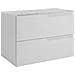 Mobile sottolavabo Kaschmir 100 cm, Piano in finitura marmo bianco, 2 cassetti, Sospeso, Ripiano integrato color beige, MODERNO - Foto miniatura 1