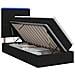 Letto con contenitore LED e materasso Nero 100 x 200 cm Tessuto - Foto miniatura 1