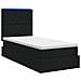 Letto con contenitore LED e materasso Nero 100 x 200 cm Tessuto - Foto miniatura 9
