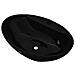 Lavandino Per Bagno In Ceramica Nera Ovale Con Foro Di Trabocco - Foto miniatura 1