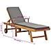 Lettino Prendisole con Cuscino in Massello di Teak Grigio Scuro - Foto miniatura 5