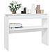Tavolino Consolle Bianco 102x30x80 cm in Legno Multistrato - Foto miniatura 3