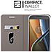 Custodia Compatibile Con Motorola Moto G4 Plus In Grigio Nero - Coperchio Protettiva Con Chiusura Magnetica, Funzione Stand E Tasca Per Le Carte - Foto miniatura 4