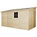 Casa Da Giardino In Legno Naturale (con Parete Laterale) 416x216 Cm / 8,2 M²- Magazzino Esterno Con Finestre - Capanno Da Giardino - Timbela M340a - Foto miniatura 4