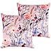Set Di 2 Cuscini Anemones Velluto 45 X 45 Cm Floreale Rosa Pastello - Foto miniatura 4
