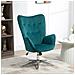 Poltrona Per Ufficio E Salotto In Velluto, Girevole Con Braccioli E Altezza Regolabile, Blu - Foto miniatura 5