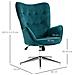 Poltrona Per Ufficio E Salotto In Velluto, Girevole Con Braccioli E Altezza Regolabile, Blu - Foto miniatura 3