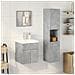 Set Mobili Da Bagno 3 Pz Grigio Cemento In Legno Multistrato - Foto miniatura 3