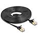 Cavo di rete RJ45 Cat. 6A maschio-maschio con chiusura robusta e cavo piatto grezzo Cat. 7 U /FTP da 5 m nero - Foto miniatura 2