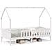 Giroletto Casetta Bambini Bianco 80x200 Cm Legno Massello Pino - Foto miniatura 2
