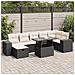 Set Divani Da Giardino 5 Pz Con Cuscini In Polyrattan Nero - Foto miniatura 2