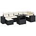 Set Divani Da Giardino 5 Pz Con Cuscini In Polyrattan Nero - Foto miniatura 1