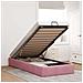 Struttura Letto Pouf Senza Materasso Rosa 100x200 cm Velluto - Foto miniatura 2