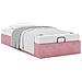 Struttura Letto Pouf Senza Materasso Rosa 100x200 cm Velluto - Foto miniatura 5