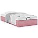 Struttura Letto Pouf Senza Materasso Rosa 100x200 cm Velluto - Foto miniatura 4
