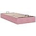 Struttura Letto Pouf Senza Materasso Rosa 100x200 cm Velluto - Foto miniatura 9