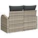 Divano da giardino a due posti con storage e cuscini Grigio Chiaro Polyrattan - Foto miniatura 4