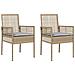 Sedie da Giardino  2 pz con Cuscini Beige in Polyrattan - Foto miniatura 1