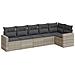Set Divano da Giardino 6pz con Cuscini Grigio Chiaro Polyrattan - Foto miniatura 1