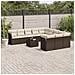 Set Divani da Giardino 12 pz con Cuscini Marrone in Polyrattan - Foto miniatura 2