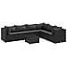 Set Salotto da Giardino con Cuscini 7pz Nero Polyrattan - Foto miniatura 1