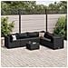 Set Salotto da Giardino con Cuscini 7pz Nero Polyrattan - Foto miniatura 2