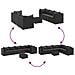 Set Salotto da Giardino con Cuscini 7pz Nero Polyrattan - Foto miniatura 6