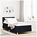Letto con Rete a Doghe e Materasso Nero 90x200 cm Tessuto - Foto miniatura 2