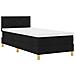 Letto con Rete a Doghe e Materasso Nero 90x200 cm Tessuto - Foto miniatura 3