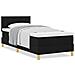 Letto con Rete a Doghe e Materasso Nero 90x200 cm Tessuto - Foto miniatura 4